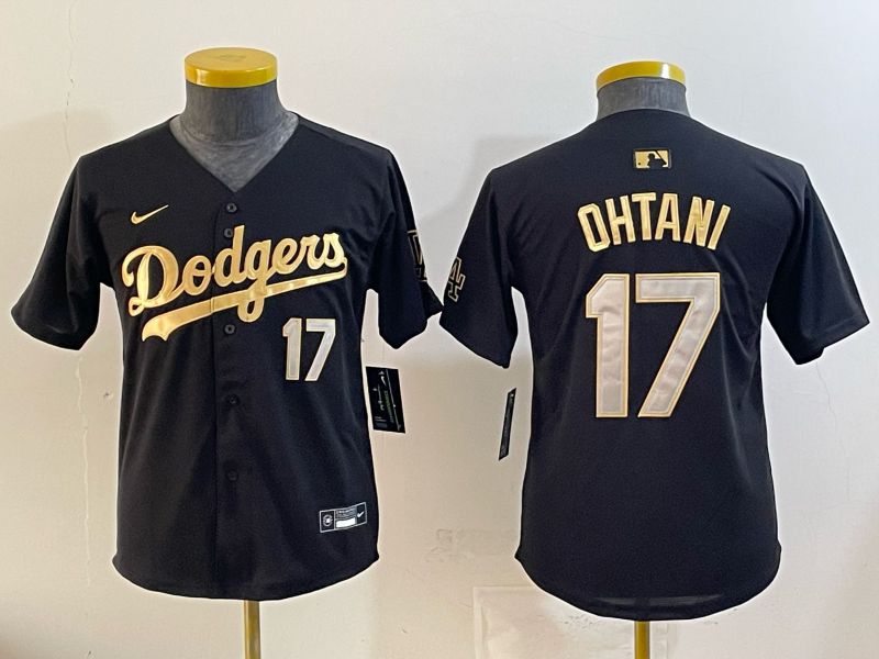 Youth Nike 2026 Los Angeles Dodgers #17 Ohtani  Black Gold Game MLB Jersey 061